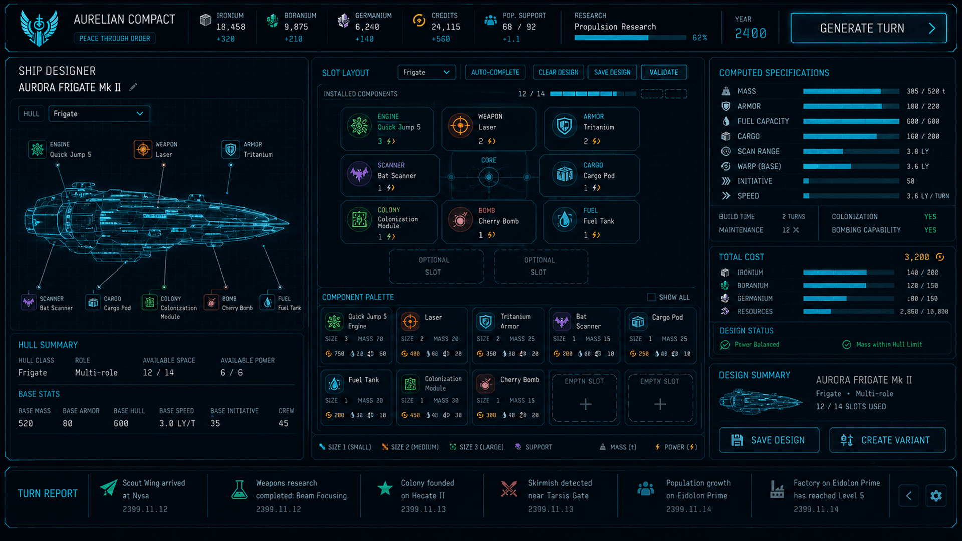 Wild Stars ship designer screen